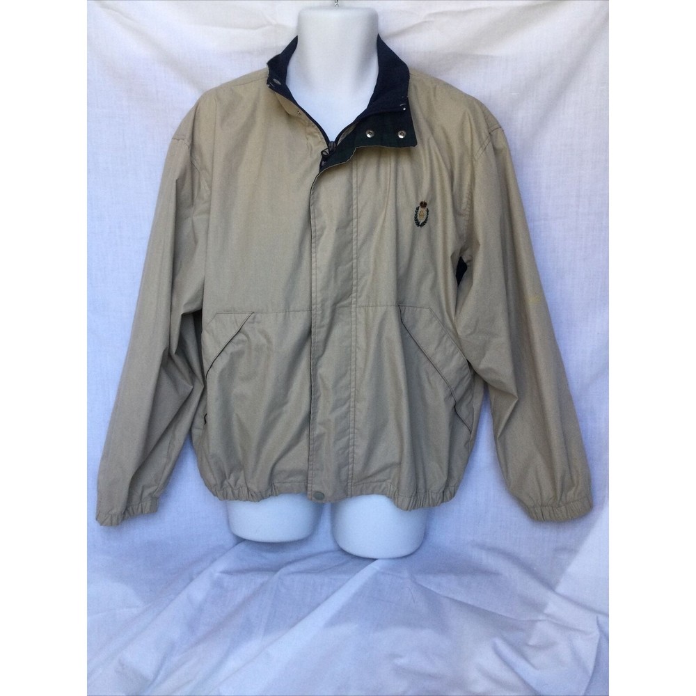 Vintage Size L Ralph Lauren Chaps Jacket Men's Full Zip Lightweight Golf Khaki